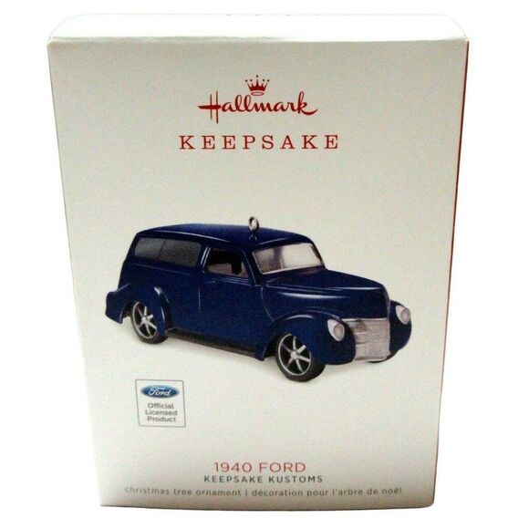 1940 FORD Hallmark Keepsake Ornament Blue Die Cast Metal 2018 Keepsake Kustoms - Picture 1 of 8
